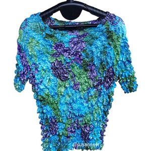 Trending F.C Jewel-Tone Blue-Purple-Green Stretch Popcorn Coquette Top ♥️